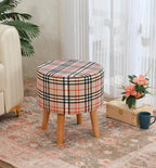 NACIA Elegant Ottoman Stool - Soft Cushioned Top for Seating & Footrest - Space-Saving, Stylish Design for Living Room, Bedroom & Office Spaces