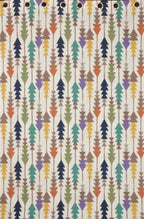 NACIA Cotton Room Darkening Printed Eyelet Curtains for Door, Long Door and Window | Geometric Printed Curtain Panel for Living Room and Bedroom | Grommet Window Drapes