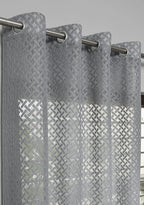 NACIA Criss Cross Net Semi Sheer Curtains | Geometric Door Curtains with Eyelet Rings | Light Filtering Polyester Curtains for Living Room and Bedroom