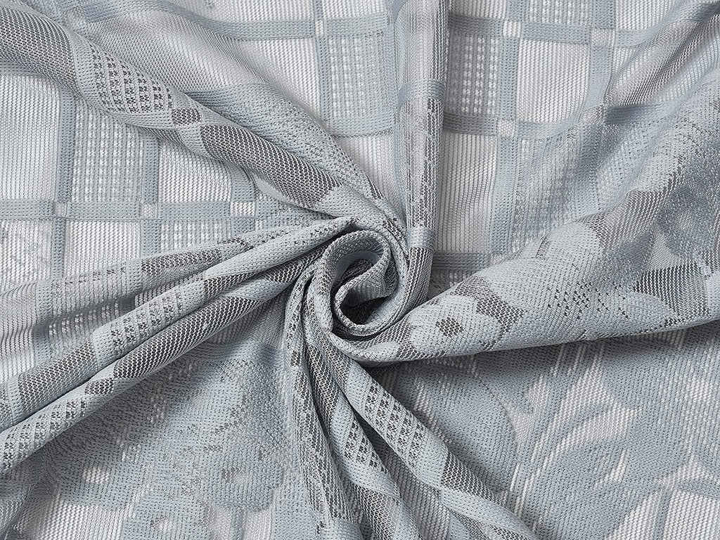 NACIA Heavy Polyester Net Semi Sheer Curtains for Door | Floral Design Grommet Curtains | Semi Transparent Window Drapes for Living Room Bedroom Home Décor