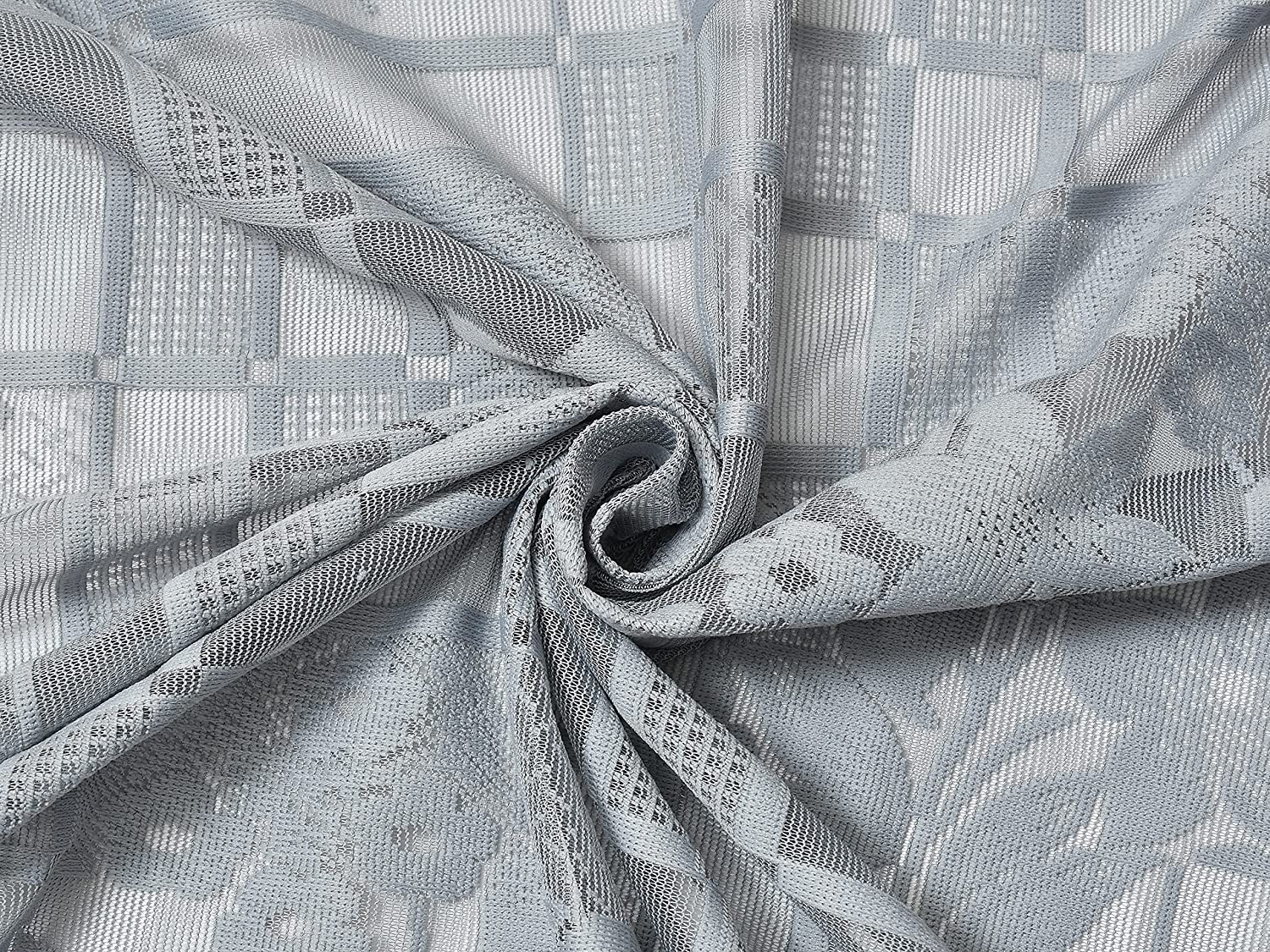 NACIA Heavy Polyester Net Semi Sheer Curtains for Door | Floral Design Grommet Curtains | Semi Transparent Window Drapes for Living Room Bedroom Home Décor