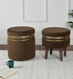 NACIA Wooden Ottoman Stool for Living Room, Ottoman pouffes for Sitting, Puffy Chair Bench for Home Decor, Ottoman & Stools, Footrest Pouf Foot Stool for Office Room Décor