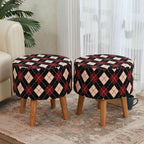NACIA Elegant Ottoman Stool - Soft Cushioned Top for Seating & Footrest - Space-Saving, Stylish Design for Living Room, Bedroom & Office Spaces