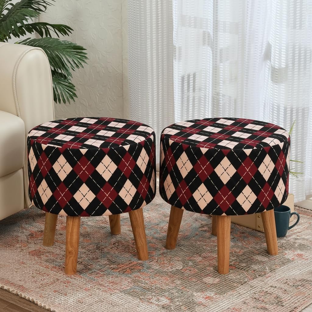 NACIA Elegant Ottoman Stool - Soft Cushioned Top for Seating & Footrest - Space-Saving, Stylish Design for Living Room, Bedroom & Office Spaces