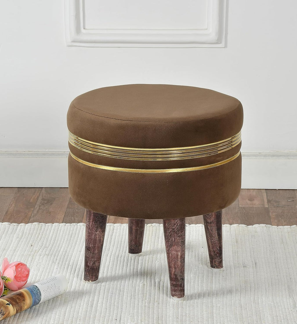 NACIA Wooden Ottoman Stool for Living Room, Ottoman pouffes for Sitting, Puffy Chair Bench for Home Decor, Ottoman & Stools, Footrest Pouf Foot Stool for Office Room Décor