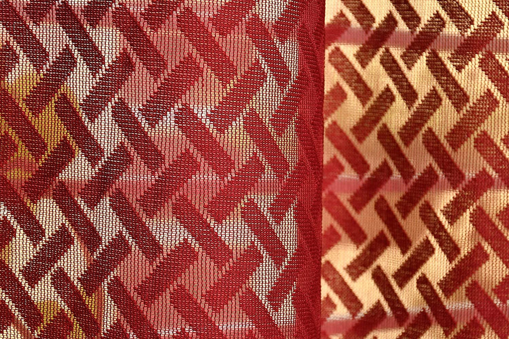 NACIA Criss Cross Net Semi Sheer Curtains | Geometric Door Curtains with Eyelet Rings | Light Filtering Polyester Curtains for Living Room and Bedroom