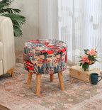 NACIA Elegant Ottoman Stool - Soft Cushioned Top for Seating & Footrest - Space-Saving, Stylish Design for Living Room, Bedroom & Office Spaces