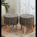 NACIA Elegant Ottoman Stool - Soft Cushioned Top for Seating & Footrest - Space-Saving, Stylish Design for Living Room, Bedroom & Office Spaces