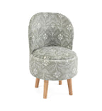 NACIA Velvet Printed Ottoman Chair | Dressing Table Chair for Bedroom Makeup Room Decor | Modern Upholstered Ottoman with Wooden Legs for Living Room & Home (18x18x32 Inches)