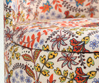 NACIA Velvet Printed Ottoman Chair | Dressing Table Chair for Bedroom Makeup Room Decor | Modern Upholstered Ottoman with Wooden Legs for Living Room & Home (18x18x32 Inches)