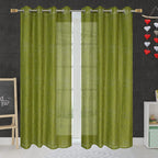 NACIA Heavy Polyester Net Semi Sheer Curtains for Door | Floral Design Grommet Curtains | Semi Transparent Window Drapes for Living Room Bedroom Home Décor