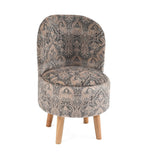 NACIA Velvet Printed Ottoman Chair | Dressing Table Chair for Bedroom Makeup Room Decor | Modern Upholstered Ottoman with Wooden Legs for Living Room & Home (18x18x32 Inches)
