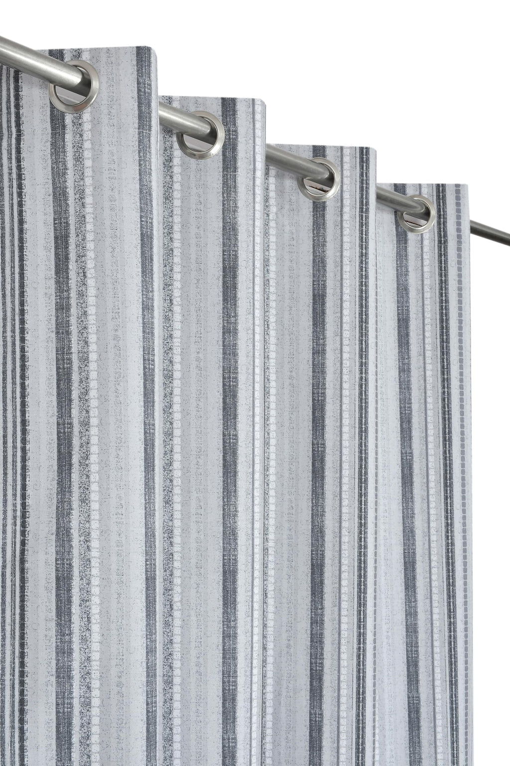 NACIA Cotton Room Darkening Printed Eyelet Curtains for Door, Long Door and Window | Geometric Printed Curtain Panel for Living Room and Bedroom | Grommet Window Drapes