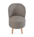 NACIA Velvet Printed Ottoman Chair | Dressing Table Chair for Bedroom Makeup Room Decor | Modern Upholstered Ottoman with Wooden Legs for Living Room & Home (18x18x32 Inches)