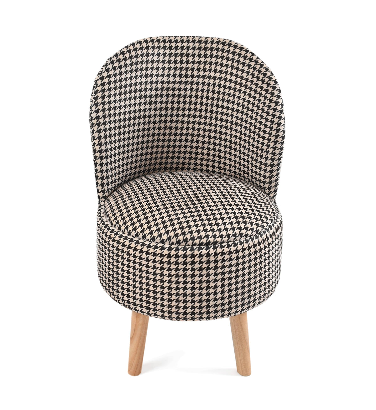 NACIA Velvet Printed Ottoman Chair | Dressing Table Chair for Bedroom Makeup Room Decor | Modern Upholstered Ottoman with Wooden Legs for Living Room & Home (18x18x32 Inches)