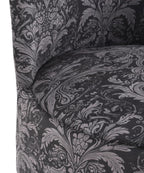 NACIA Velvet Printed Ottoman Chair with Stool Combo | Dressing Table Chair for Bedroom Makeup Room Decor | Modern Upholstered Ottoman with Wooden Legs for Living Room & Home