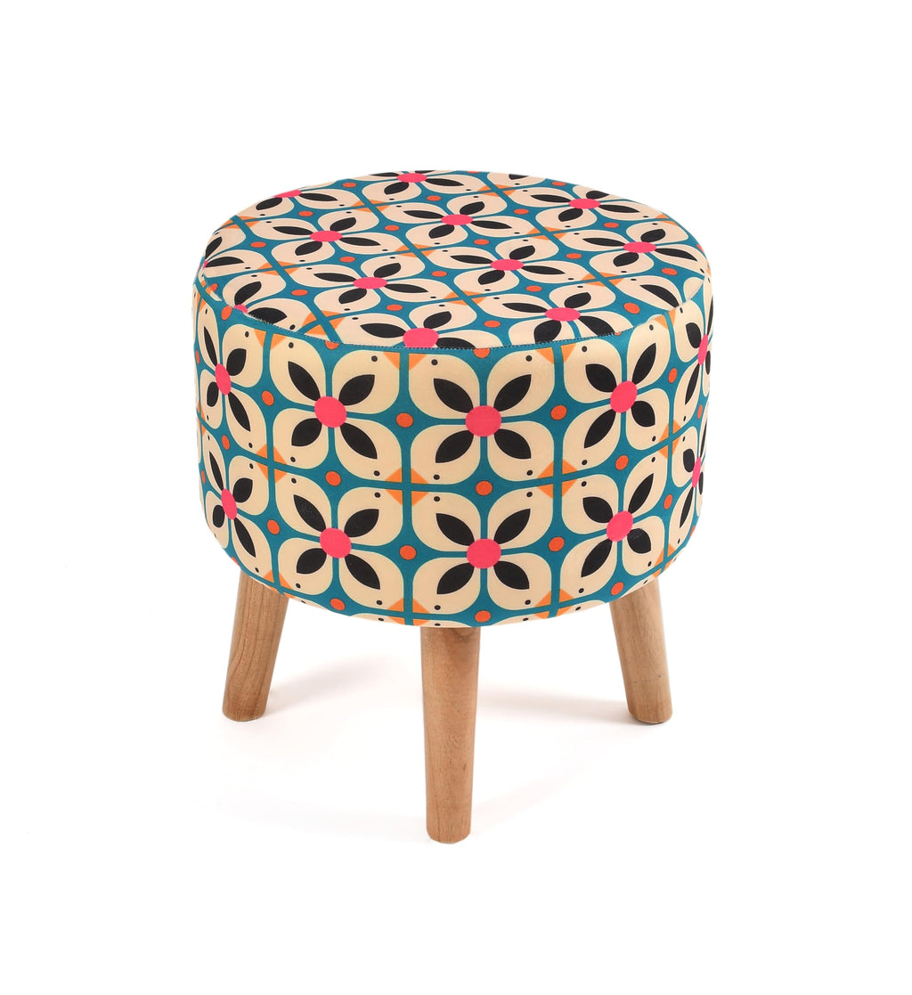 NACIA Elegant Ottoman Stool - Soft Cushioned Top for Seating & Footrest - Space-Saving, Stylish Design for Living Room, Bedroom & Office Spaces