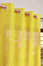 NACIA Criss Cross Net Semi Sheer Curtains | Geometric Door Curtains with Eyelet Rings | Light Filtering Polyester Curtains for Living Room and Bedroom