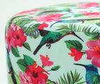 NACIA Printed Ottoman Stool for Living Room | Wooden Pouffe for Sitting and Footrest | Furniture for Home Decor