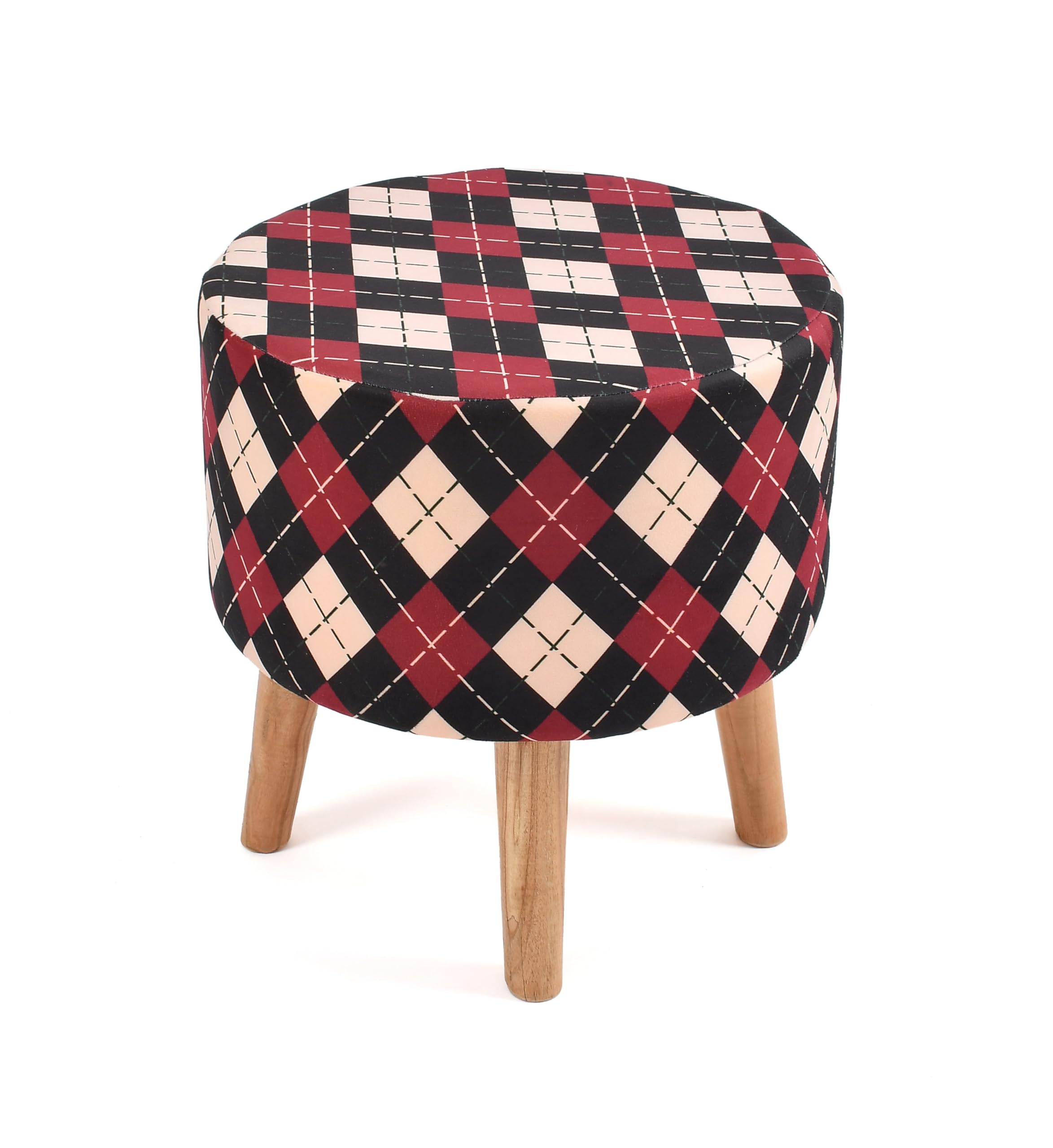 NACIA Elegant Ottoman Stool - Soft Cushioned Top for Seating & Footrest - Space-Saving, Stylish Design for Living Room, Bedroom & Office Spaces