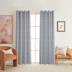 NACIA Cotton Room Darkening Printed Eyelet Curtains for Door, Long Door and Window | Geometric Printed Curtain Panel for Living Room and Bedroom | Grommet Window Drapes