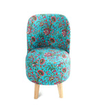 NACIA Velvet Printed Ottoman Chair | Dressing Table Chair for Bedroom Makeup Room Decor | Modern Upholstered Ottoman with Wooden Legs for Living Room & Home (18x18x32 Inches)