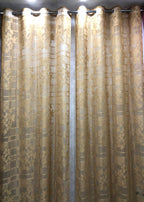 NACIA Heavy Polyester Net Semi Sheer Curtains for Door | Floral Design Grommet Curtains | Semi Transparent Window Drapes for Living Room Bedroom Home Décor