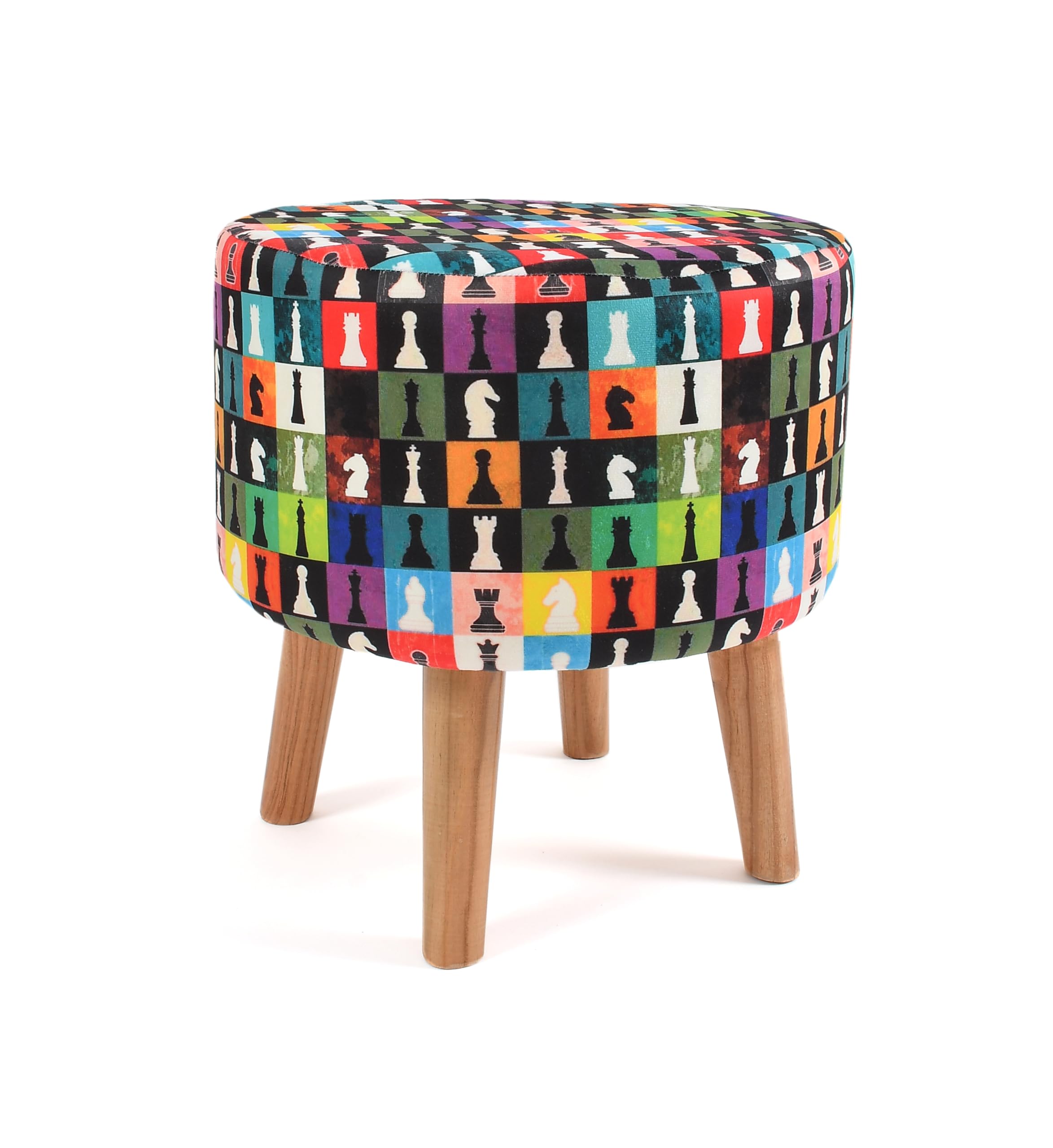 NACIA Elegant Ottoman Stool - Soft Cushioned Top for Seating & Footrest - Space-Saving, Stylish Design for Living Room, Bedroom & Office Spaces