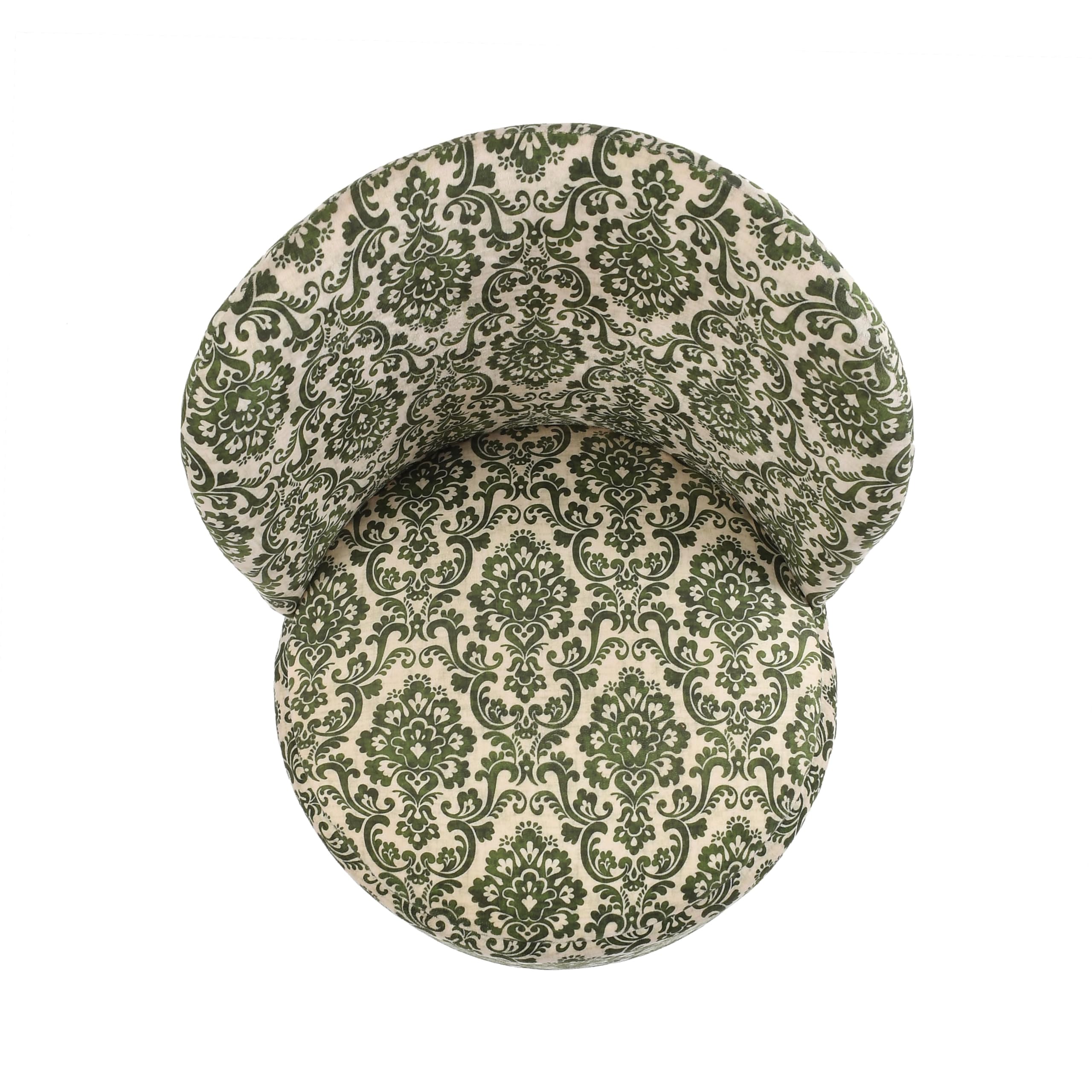 NACIA Velvet Printed Ottoman Chair | Dressing Table Chair for Bedroom Makeup Room Decor | Modern Upholstered Ottoman with Wooden Legs for Living Room & Home (18x18x32 Inches)