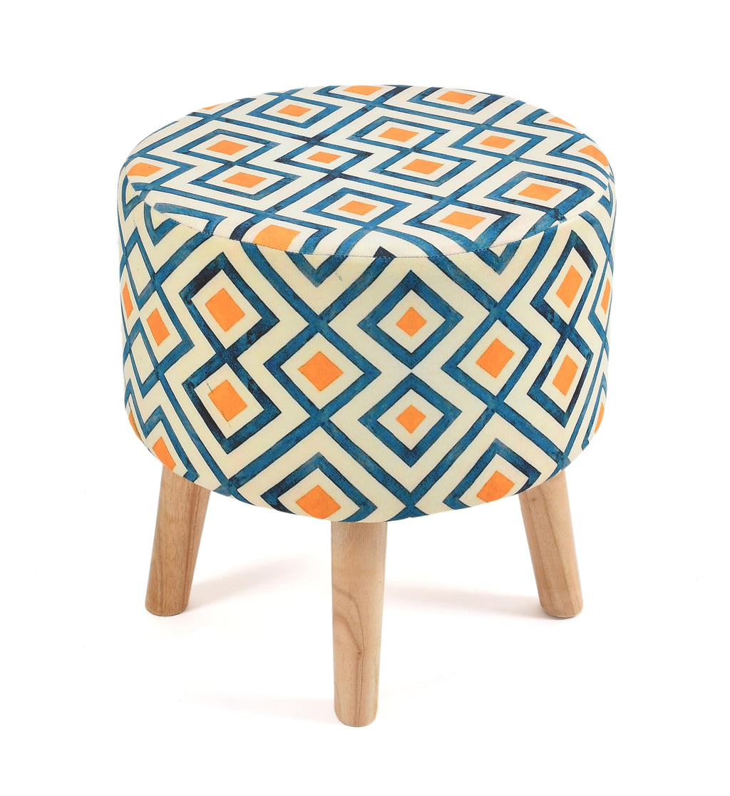 NACIA Elegant Ottoman Stool - Soft Cushioned Top for Seating & Footrest - Space-Saving, Stylish Design for Living Room, Bedroom & Office Spaces