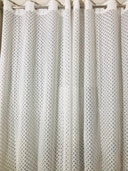 NACIA Criss Cross Net Semi Sheer Curtains | Geometric Door Curtains with Eyelet Rings | Light Filtering Polyester Curtains for Living Room and Bedroom