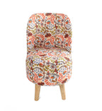 NACIA Velvet Printed Ottoman Chair | Dressing Table Chair for Bedroom Makeup Room Decor | Modern Upholstered Ottoman with Wooden Legs for Living Room & Home (18x18x32 Inches)