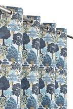 NACIA Cotton Room Darkening Printed Eyelet Curtains for Door, Long Door and Window | Geometric Printed Curtain Panel for Living Room and Bedroom | Grommet Window Drapes