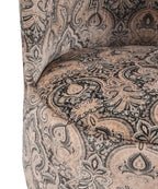NACIA Velvet Printed Ottoman Chair | Dressing Table Chair for Bedroom Makeup Room Decor | Modern Upholstered Ottoman with Wooden Legs for Living Room & Home (18x18x32 Inches)
