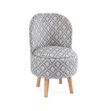 NACIA Velvet Printed Ottoman Chair with Stool Combo | Dressing Table Chair for Bedroom Makeup Room Decor | Modern Upholstered Ottoman with Wooden Legs for Living Room & Home